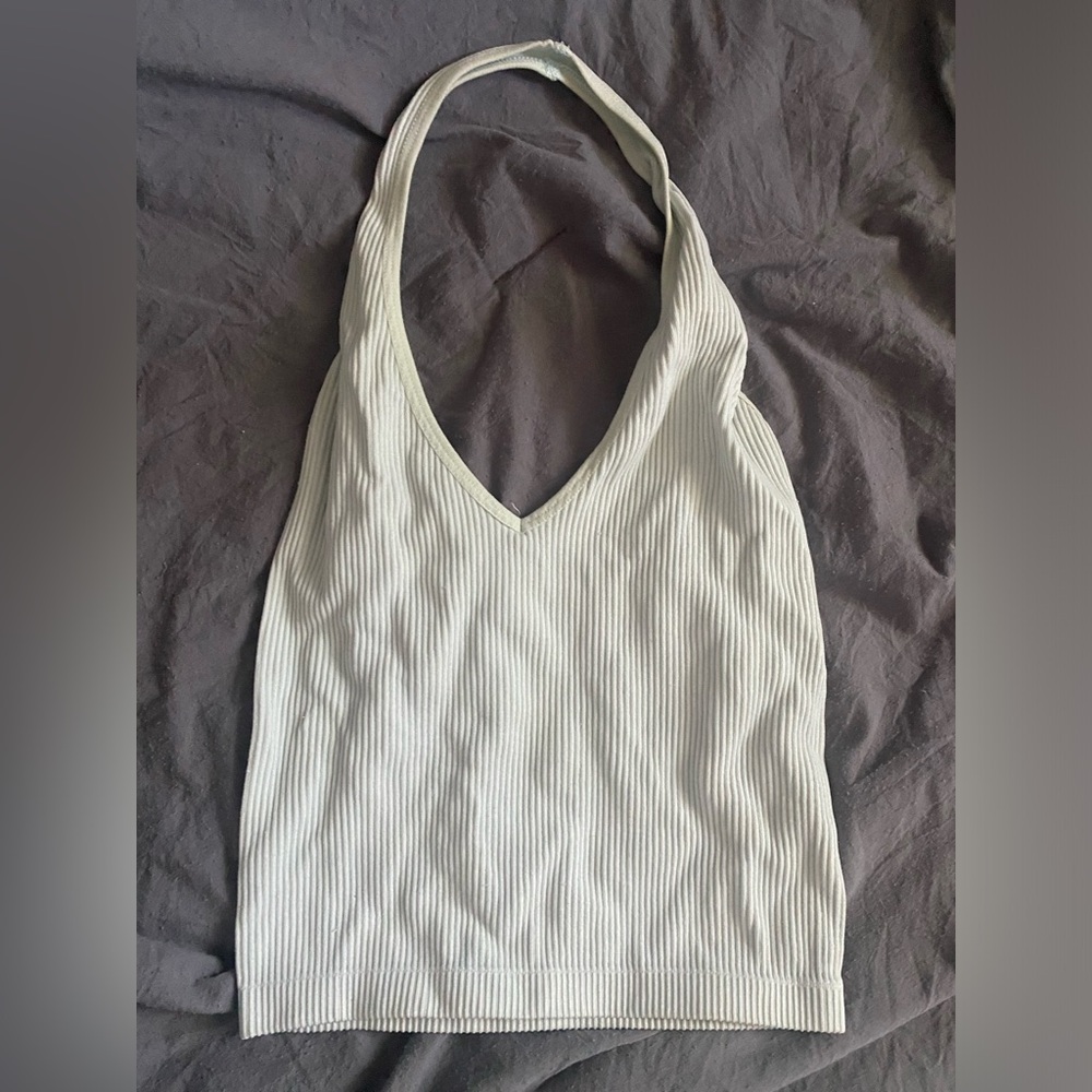 Urban Outfitters Light Blue Ribbed Halter Top